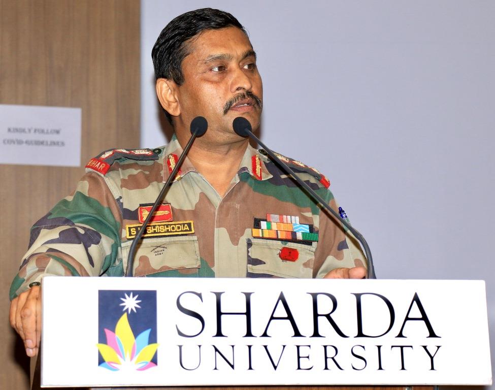 Sharda University's Vice-Chancellor addressed the Cadets of the NCC Team on 26th Oct 2021