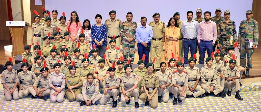 Sharda University's Vice-Chancellor addressed the Cadets of the NCC Team on 26th Oct 2021